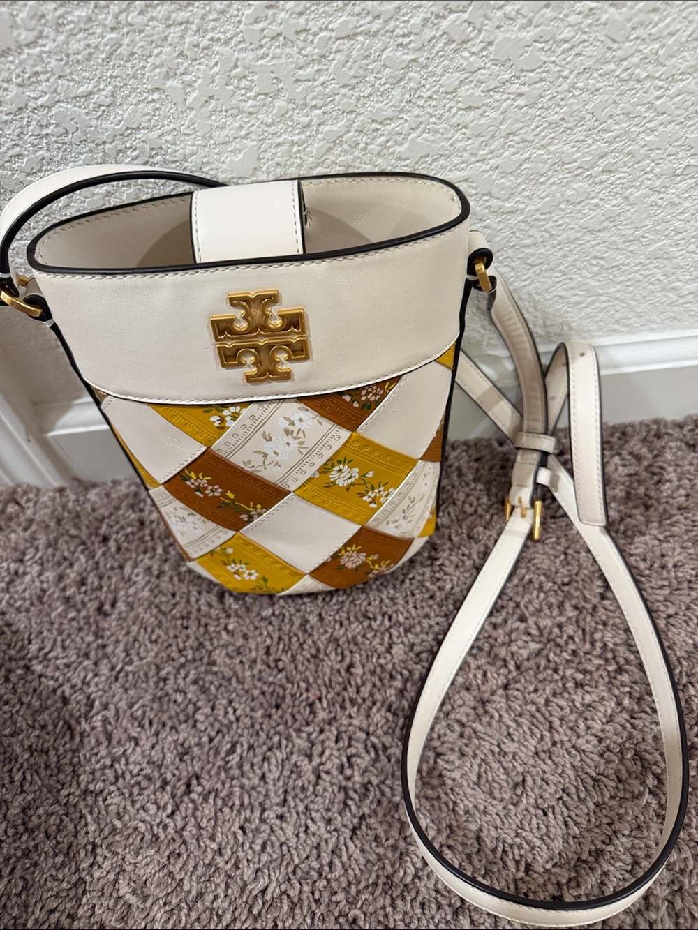 Tory Burch Britten Woven Mini Bucket